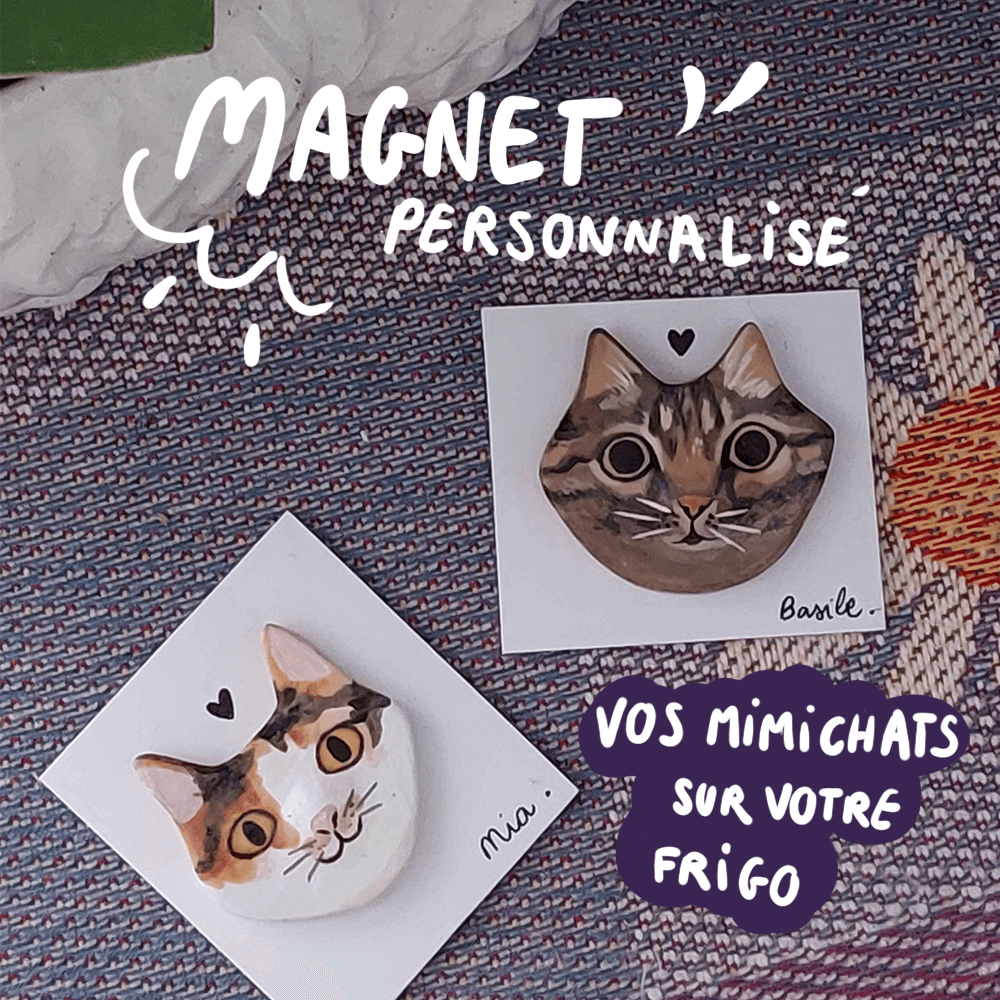 Magnet personnalisé mimichats